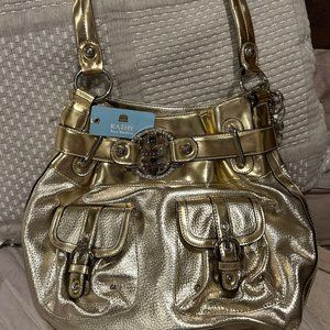 New Kathy Van Zeeland "Metal Works" Hobo bag